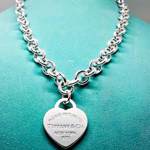 Tiffany & Co Heart Tag Chain Link Necklace